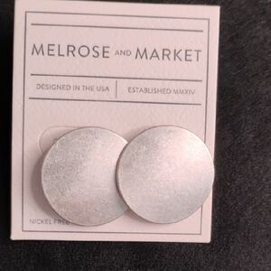Melrose and Market Silver Disc Shaped Earrings